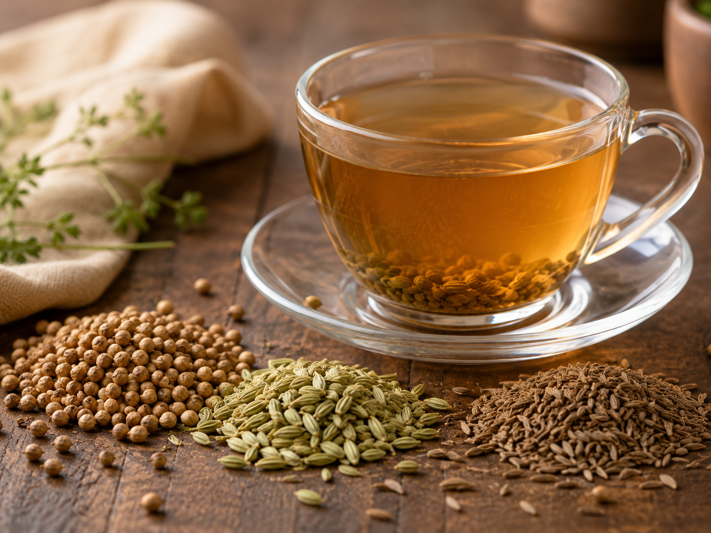 Coriander fennel cumin tea